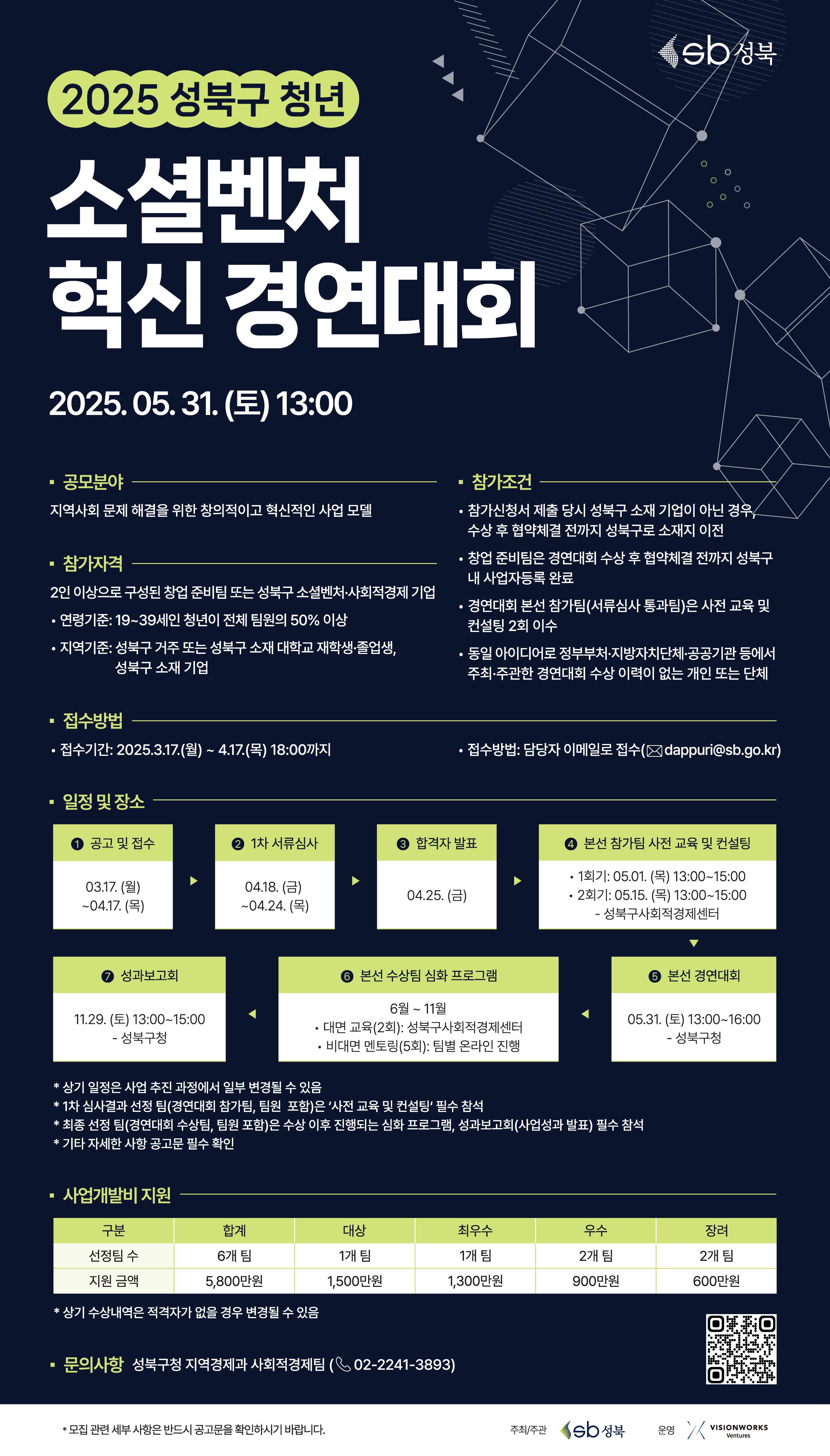 [성북구청] 2025 성북구 청년 소셜벤처 혁신 경연대회 참가팀 모집 (~4/17)