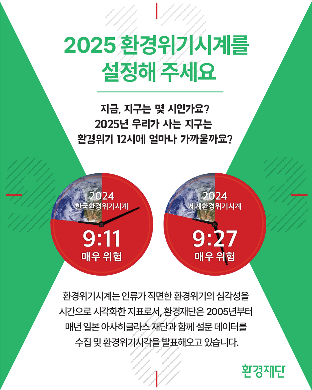 [환경재단] 2025 환경위기시계 설문조사 이벤트(~5/30)